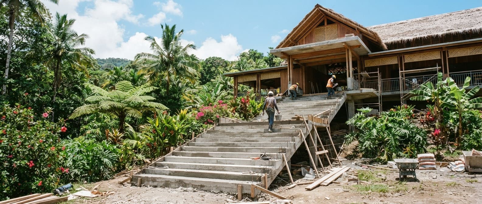 Divine Word University — Rehabilitation of Wall Stairs, Friendship Library
