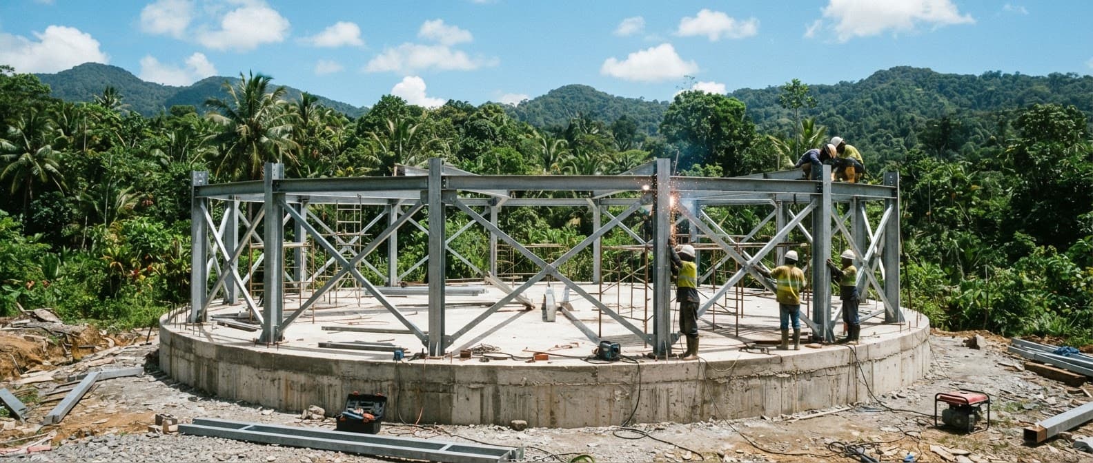 Kokonas Industri Korporesen — Water Tank Pad Steel Frame